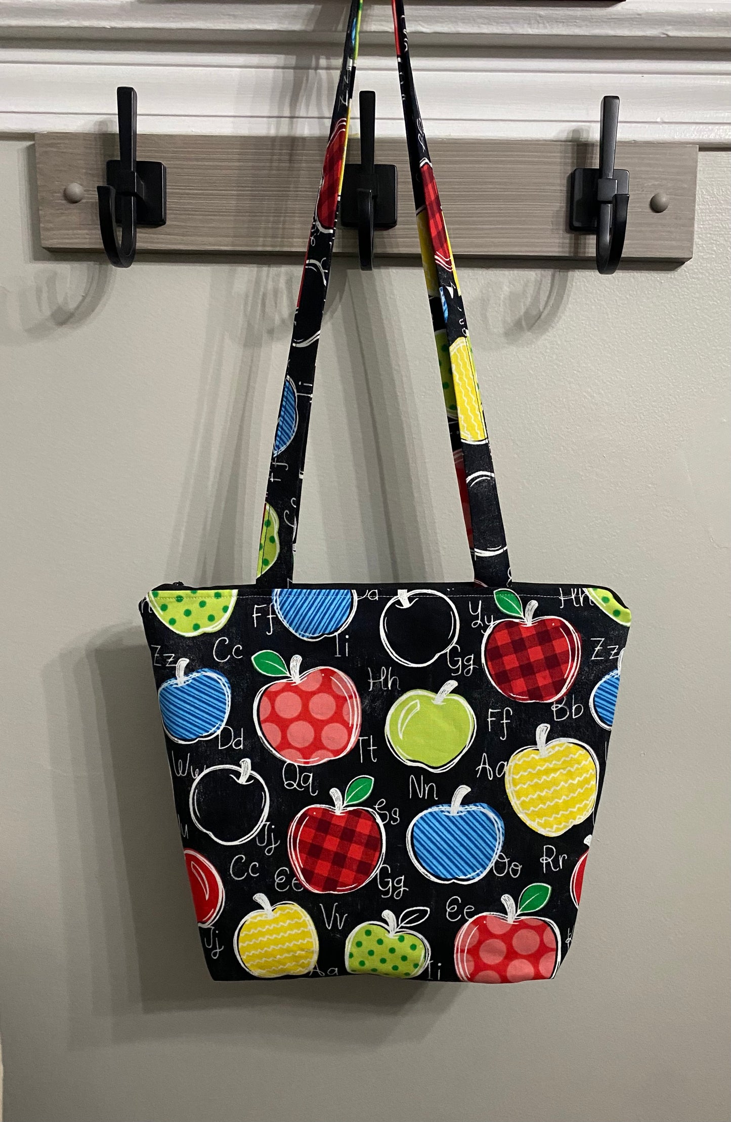 Teacher inspired apple print purse