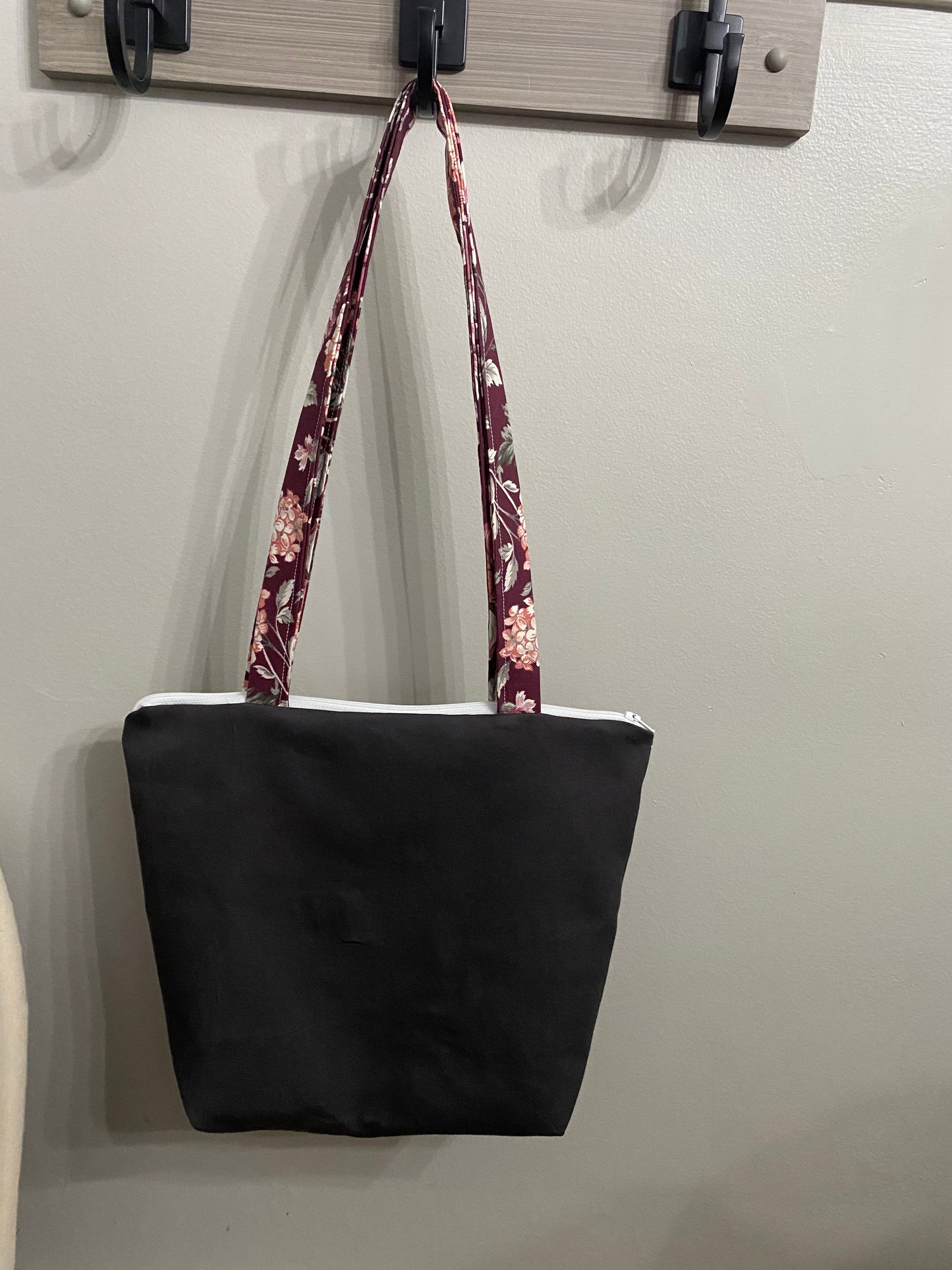 Burgundy floral medium purse