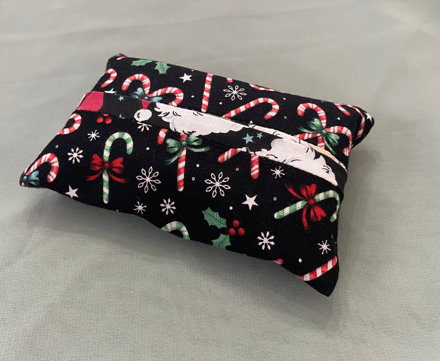 Candy cane print tissue holder