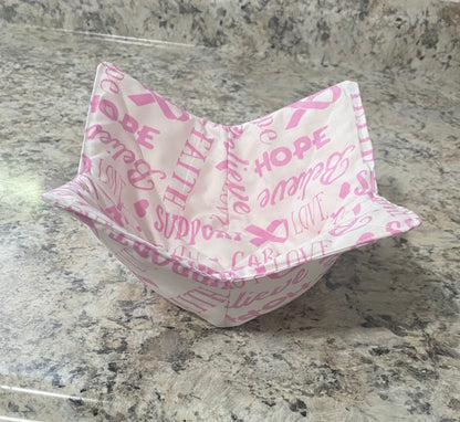 Breast cancer awareness bowl cozy