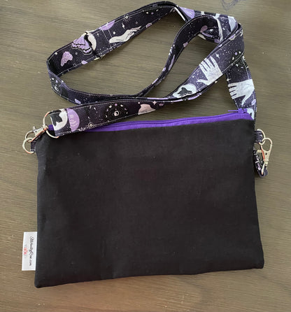 Purple Halloween theme crossbody purse