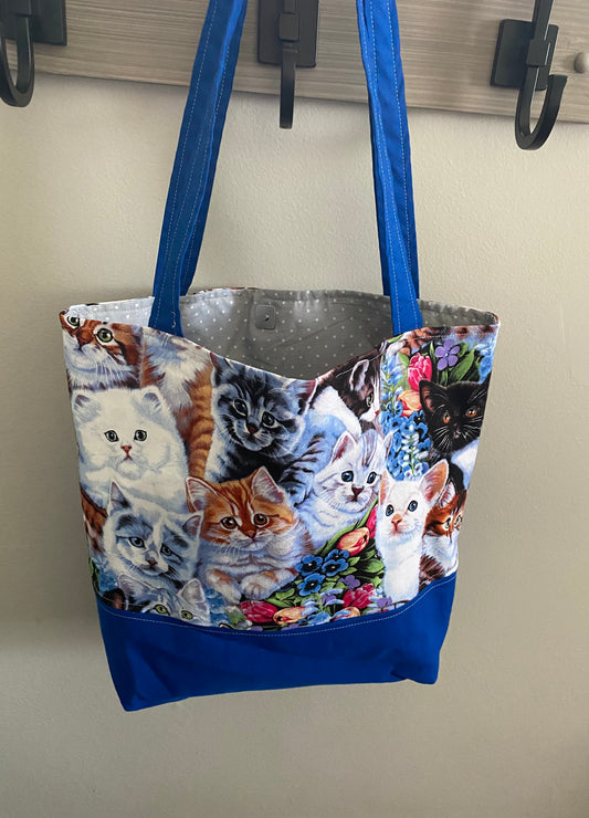 Cat print tote bag