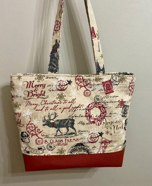 Christmas theme tote bag