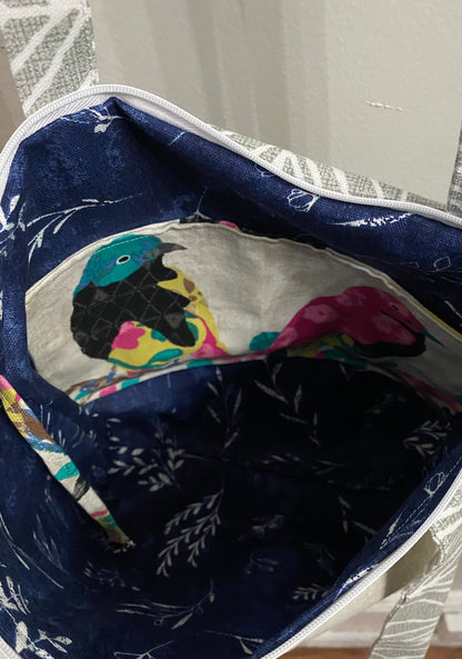 Colorful bird print purse