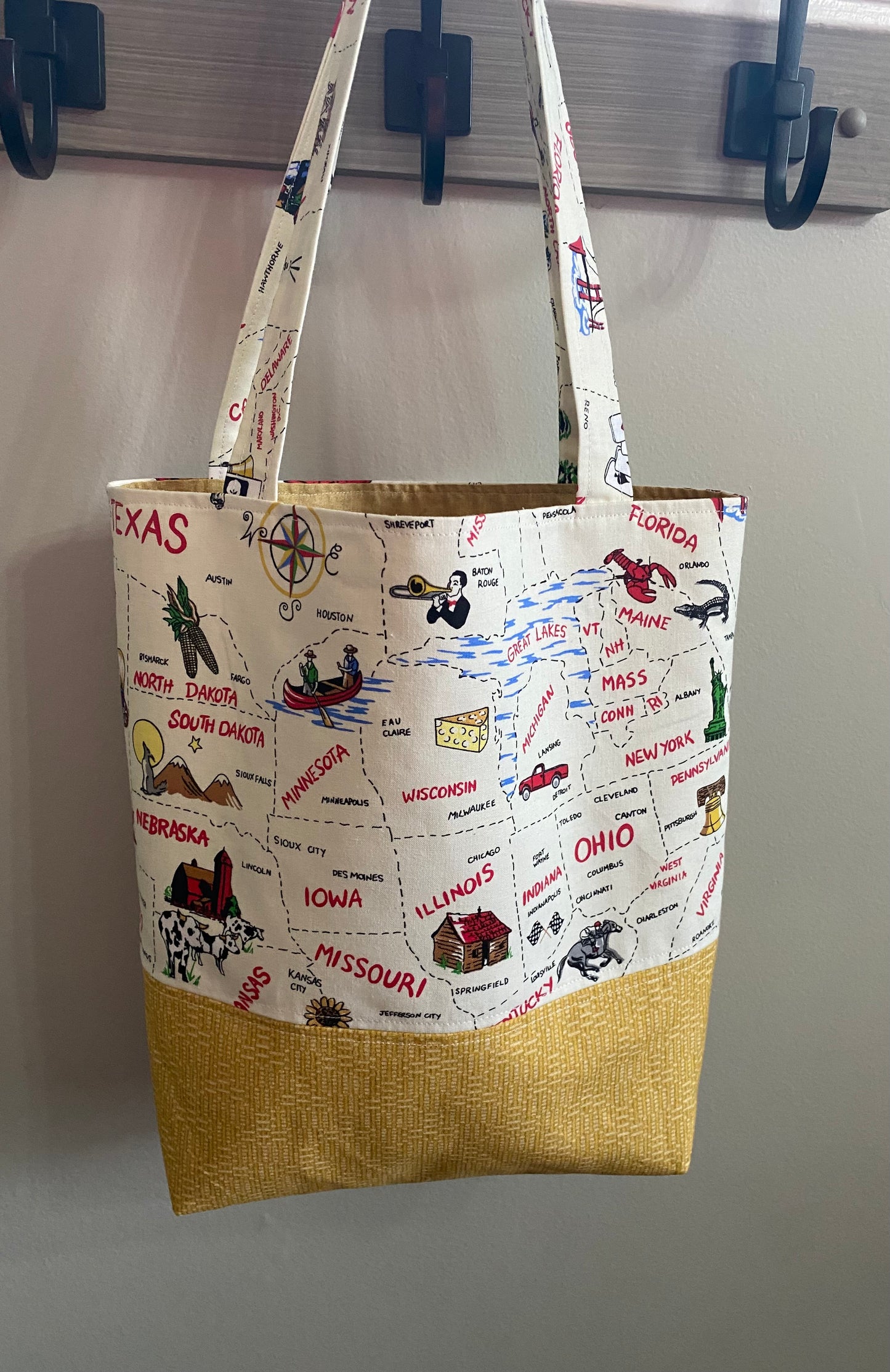 “U.S. States “ medium tote /purse