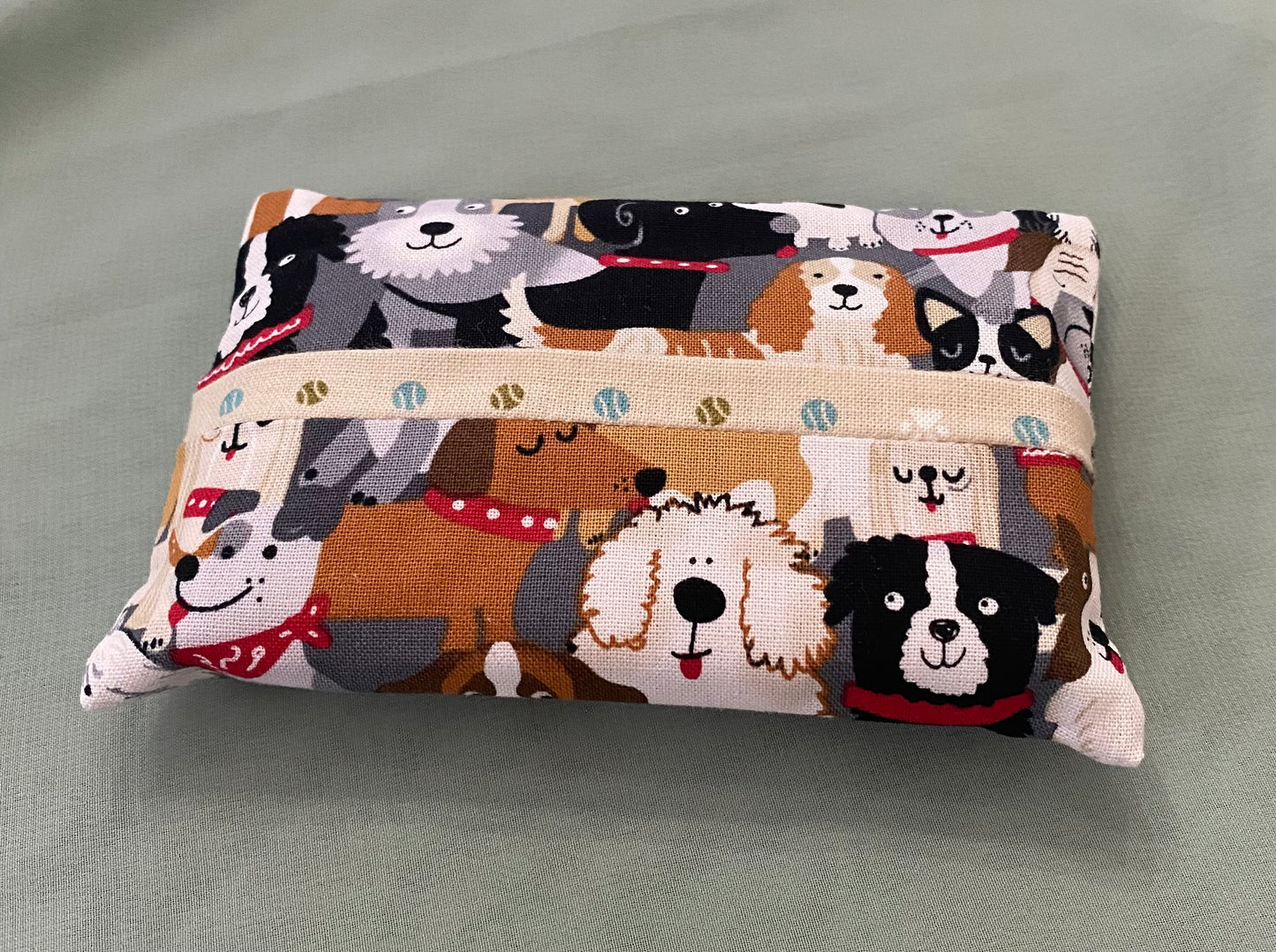 Doggie print pocket tissue holder