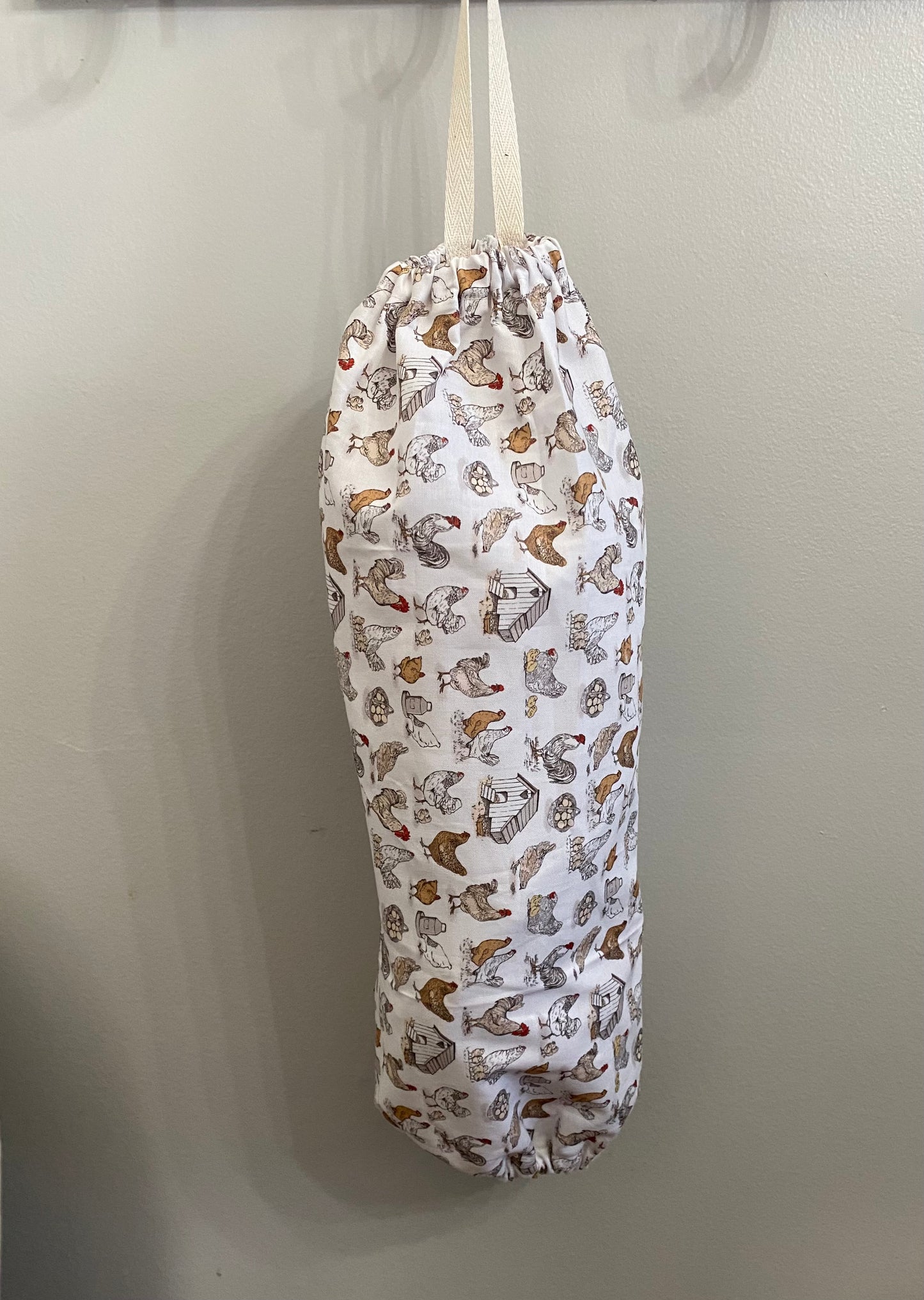 Chicken print bag holder/organizer