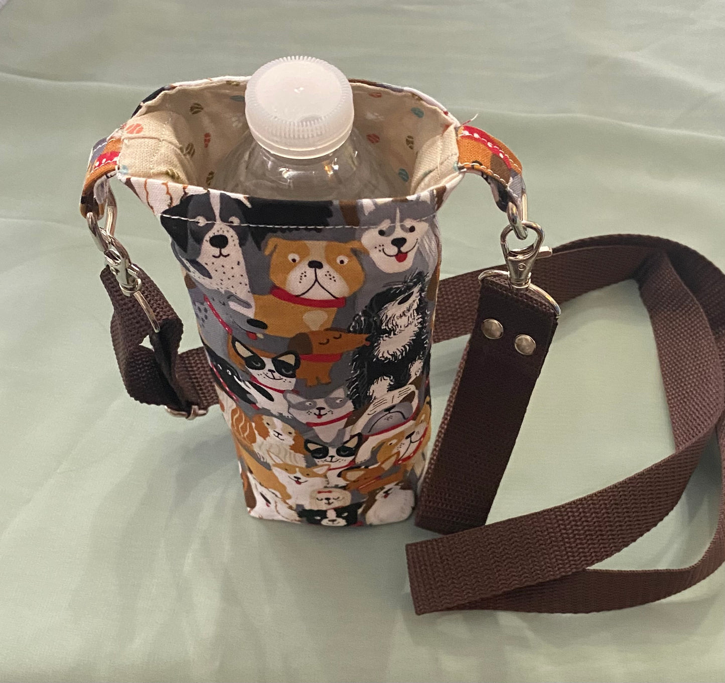 Doggie print water bottle holder