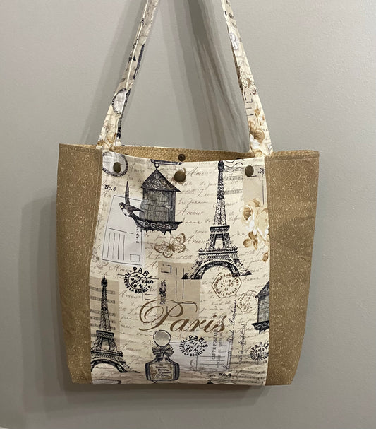 Paris print tote bag