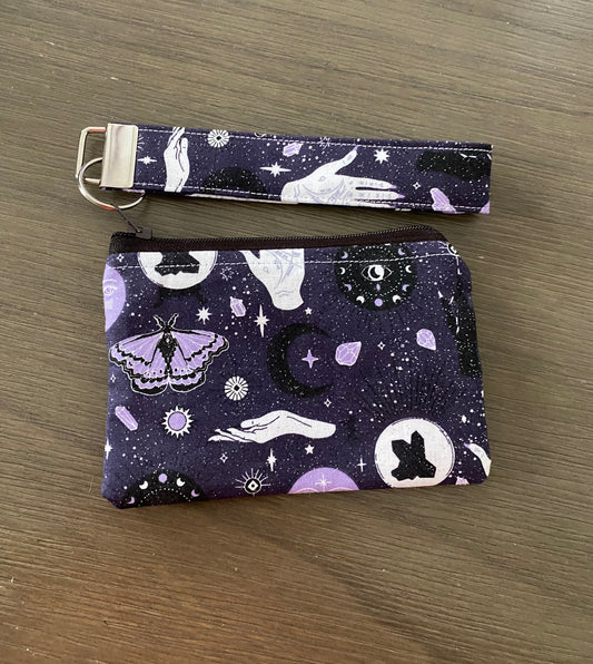 Purple Halloween theme wallet with keychain