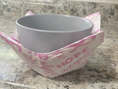 Breast cancer awareness bowl cozy