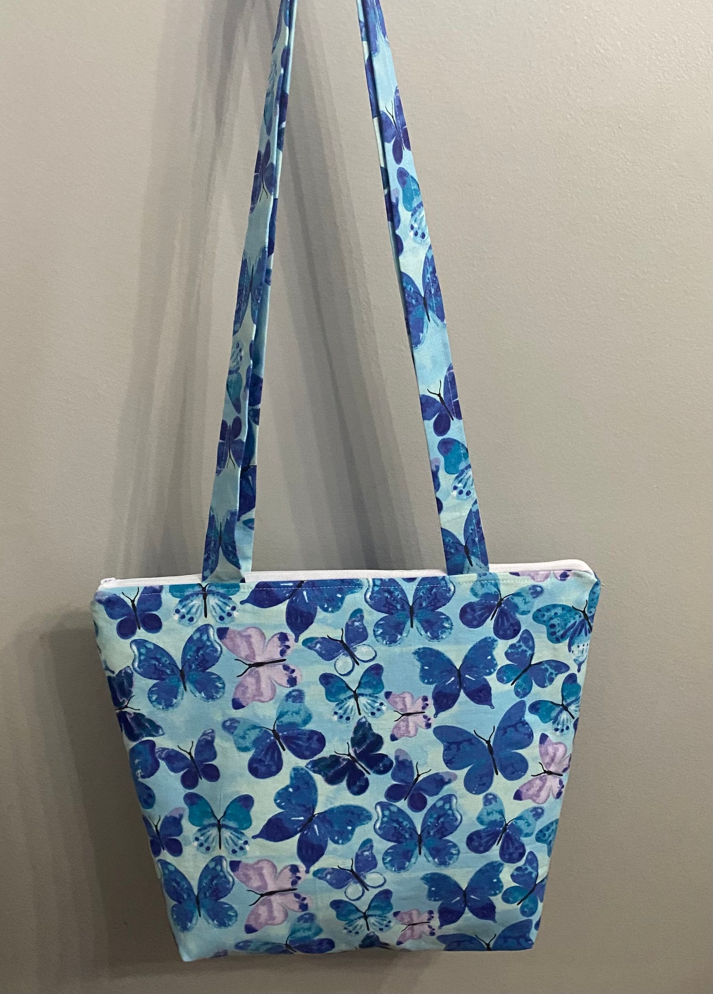 Blue butterfly medium purse