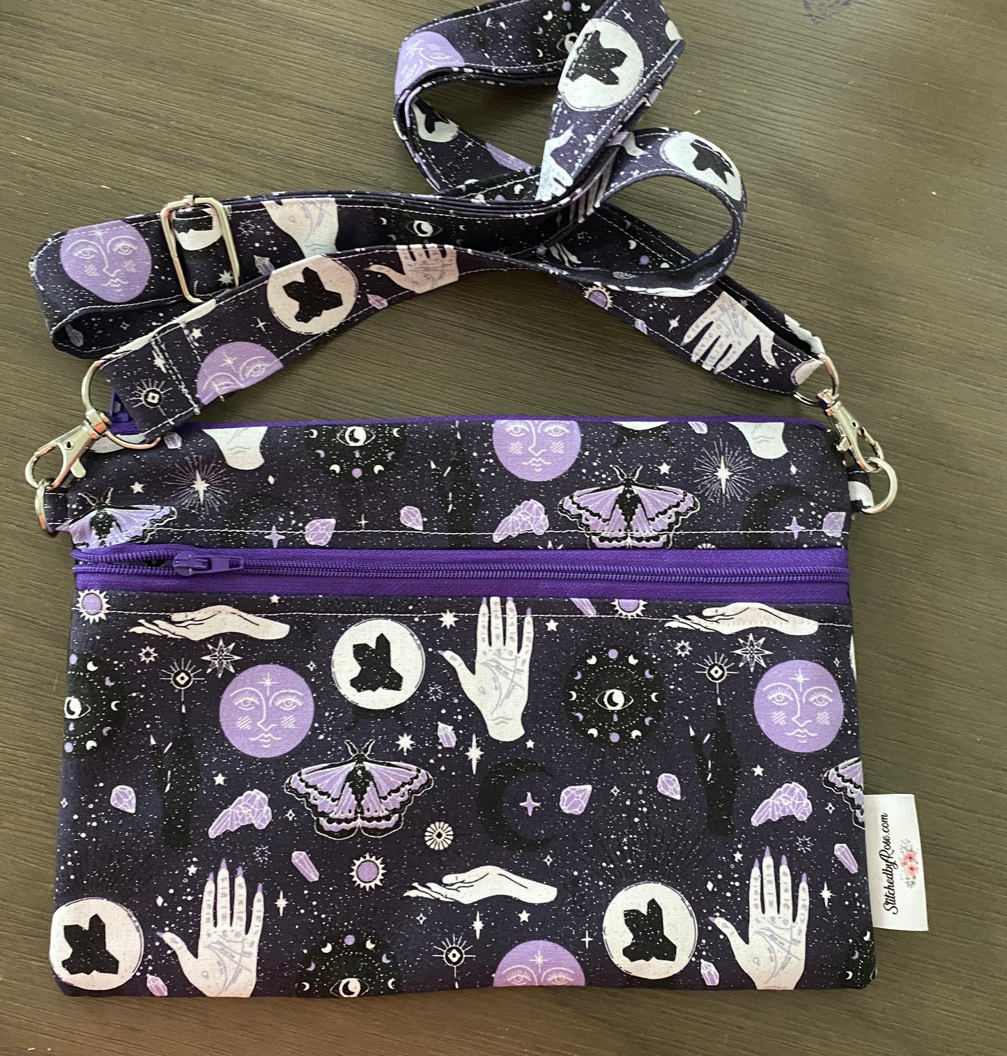 Purple Halloween theme crossbody purse