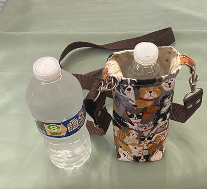 Doggie print water bottle holder