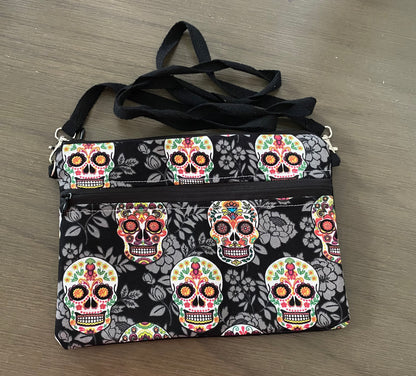 Sugar skull print crossbody purse