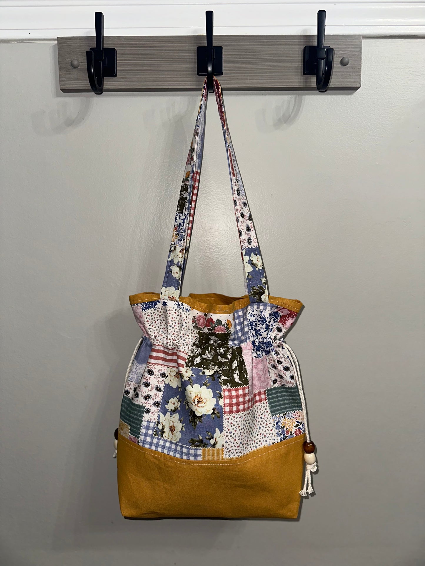 Patchwork drawstring purse